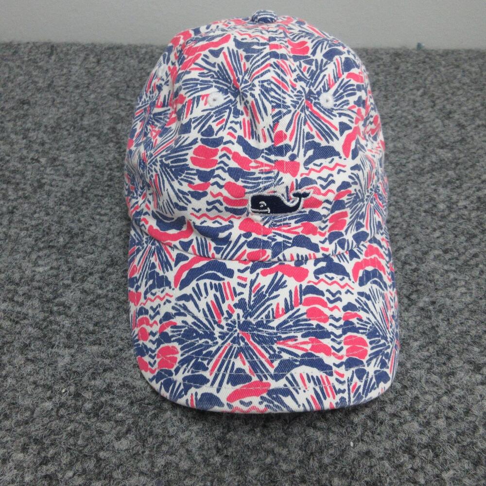 Vineyard Vines Hat Cap Strap Back Pink Blue Floral Tropical Baseball Womens